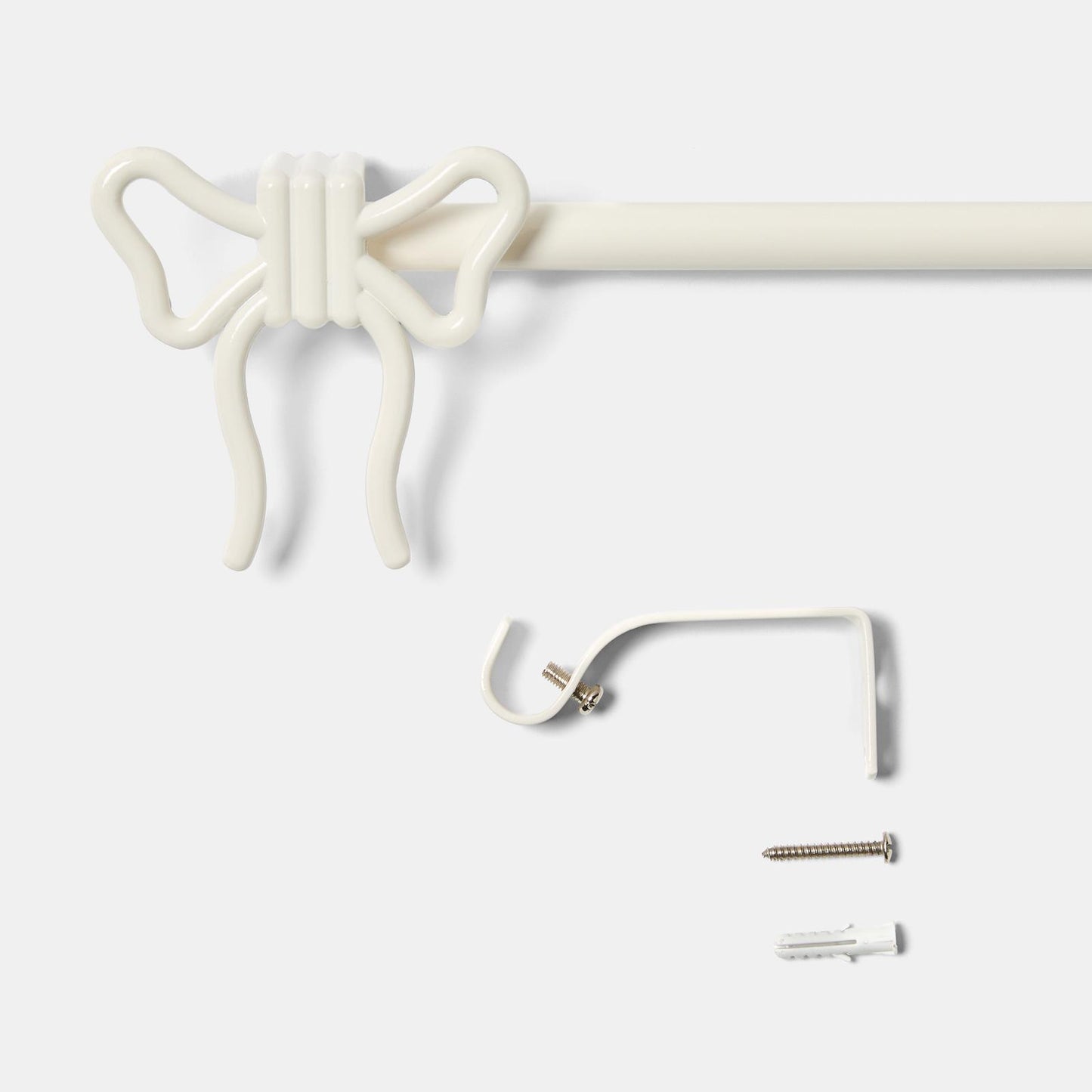 OHS Bow Curtain Pole Extendable 70-220cm Metal 16mm Finnials Decor