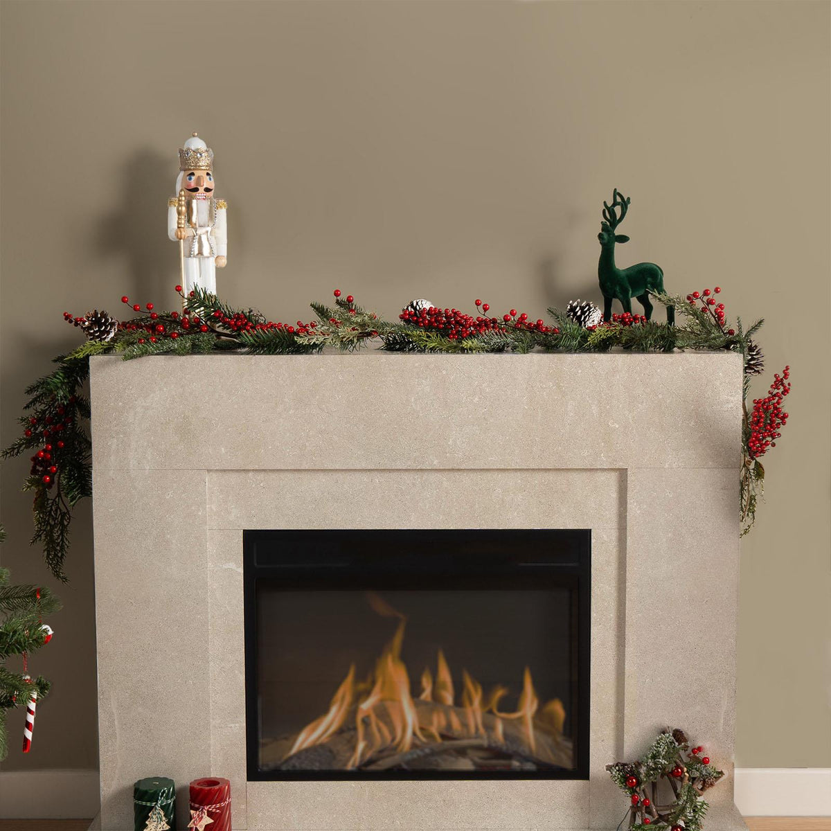 OHS Artificial Decorative Garland Foliage Fireplace Door Party Spring Xmas Home