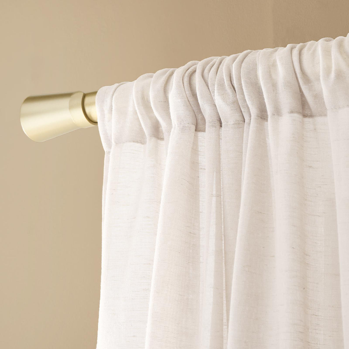 OHS Linen Look Voile Net Curtains 2 Panels Rod Slot Top Pair Home Set 55x87