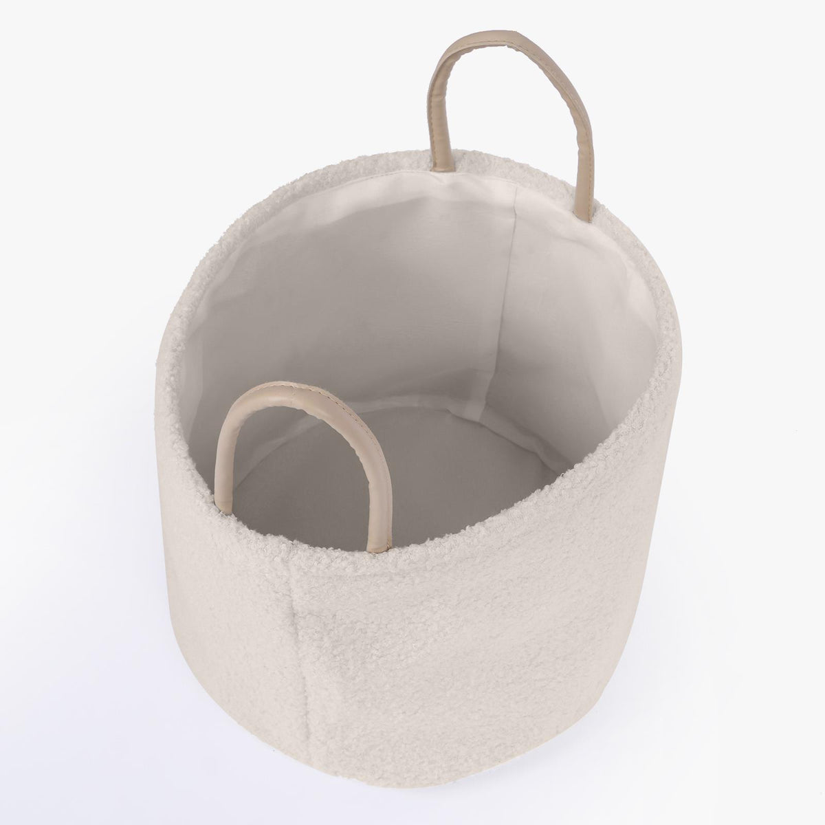 OHS Storage Basket Handles Boucle Fleece Laundry Clothes Organiser