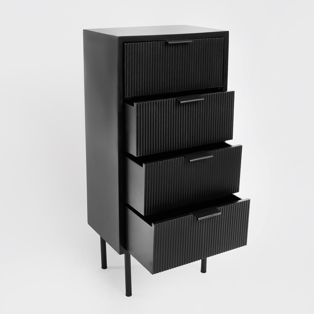 OHS Ribbed Drawer Unit Bedside Table 3/4/5/6 Draw Cabinet Nightstand Sideboard