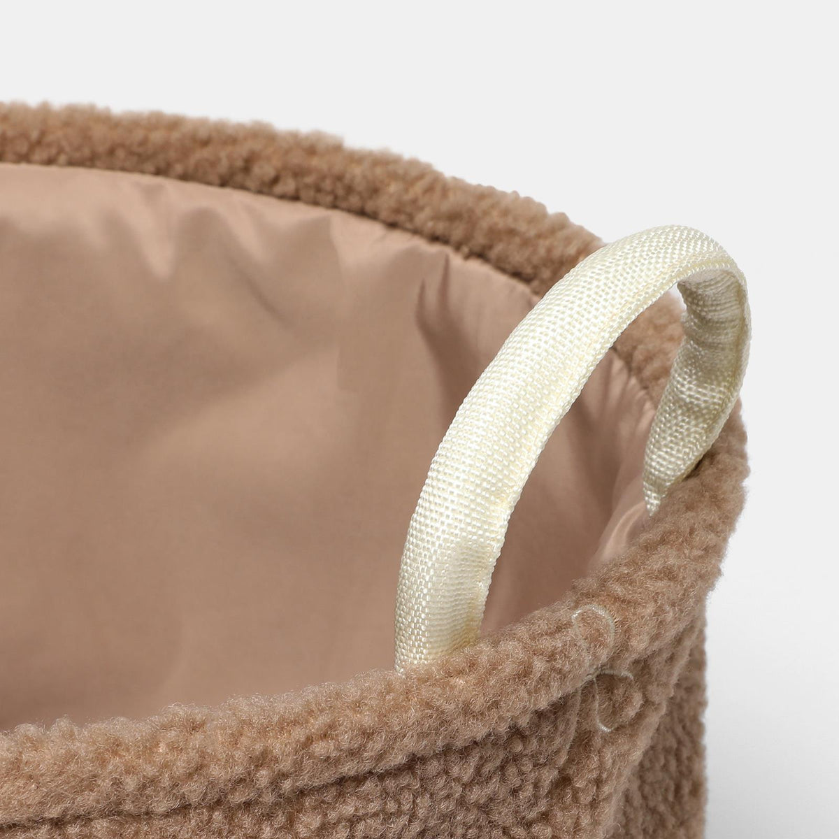 OHS Storage Basket Handles Boucle Fleece Laundry Clothes Organiser