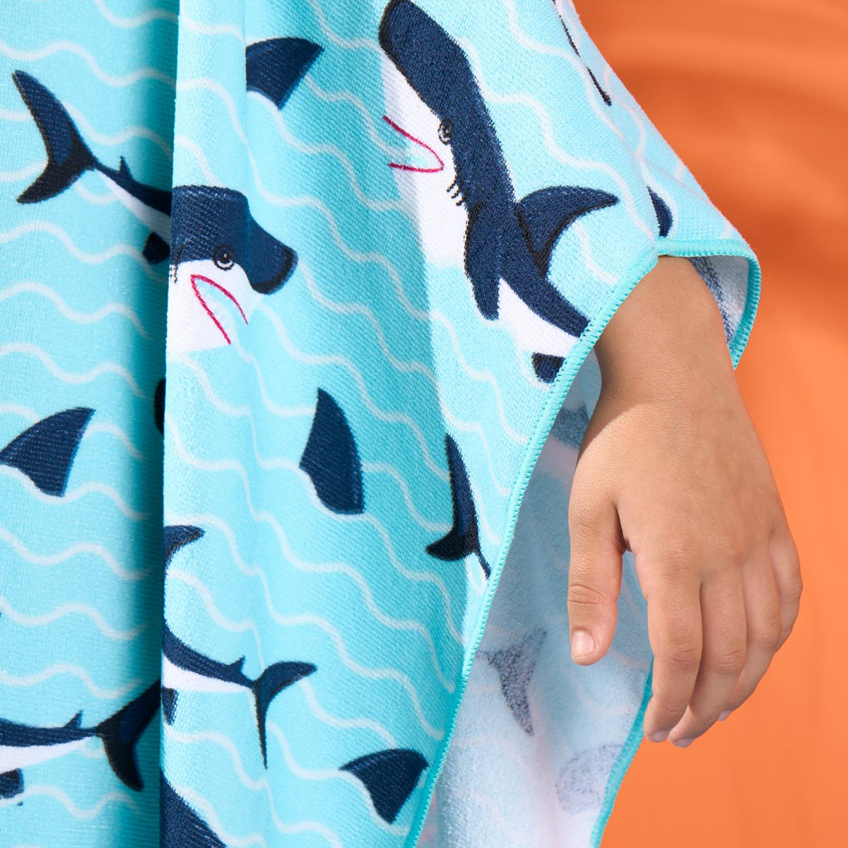 Kids Poncho Beach Towel Hooded Quick Dry Microfibre Holiday Swimming Absorbent