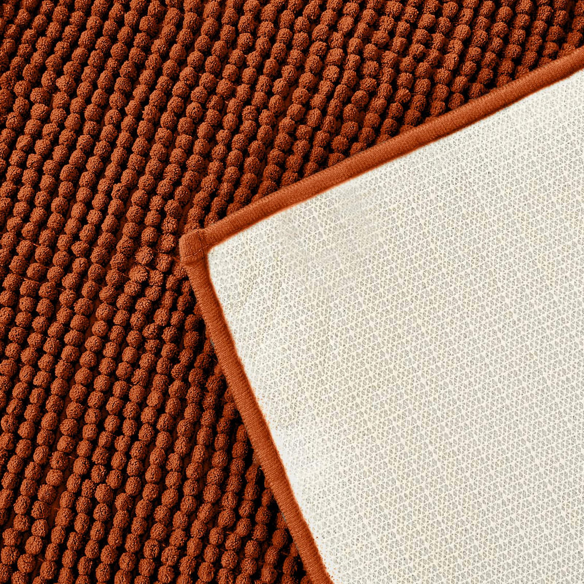 Brentfords Noodle Bath Mat Non Slip Shower Soft Highly Absorbent Chenille Shaggy