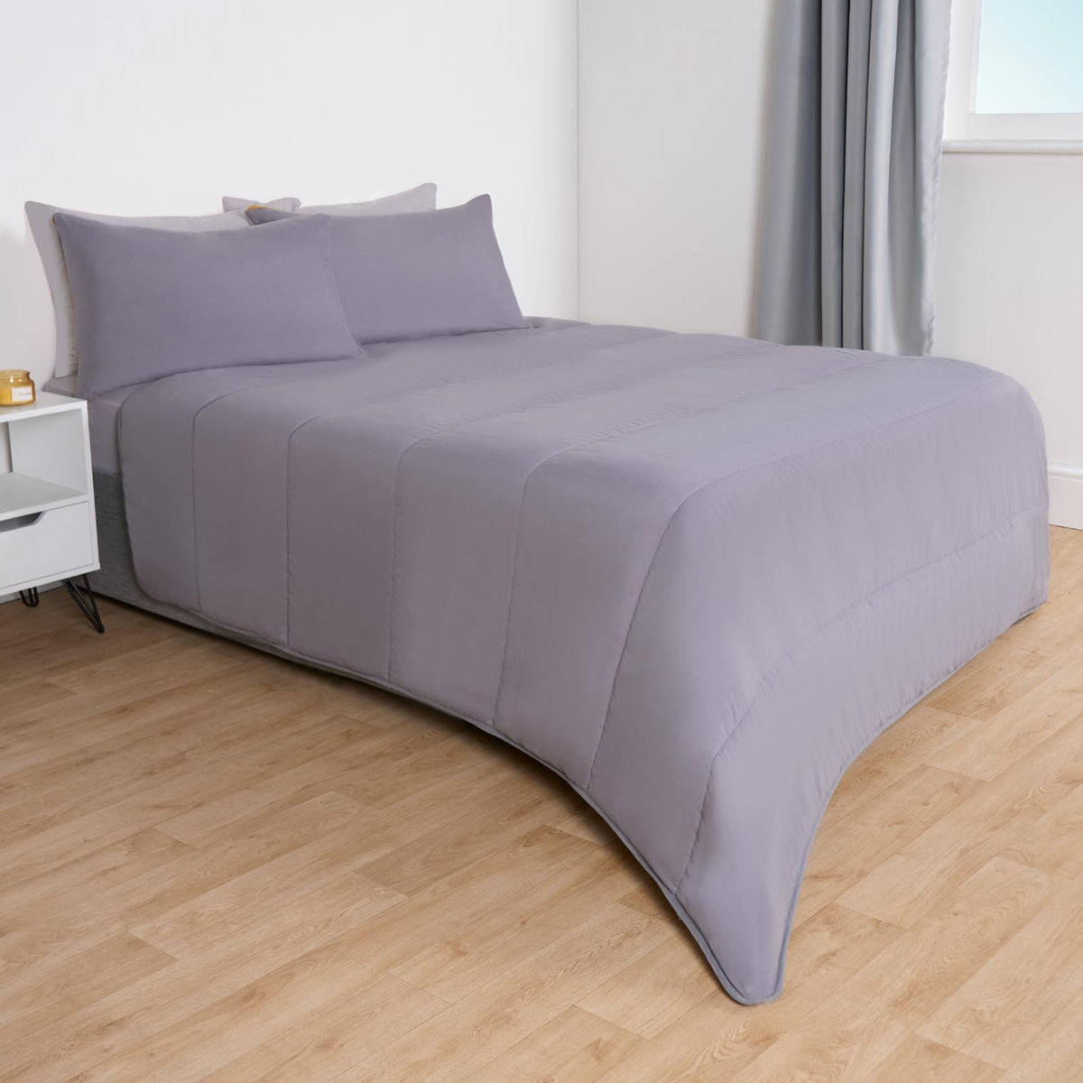 OHS Coverless Duvet & Pillowcase 10.5 Tog Bedding Set Easy Care Reversible