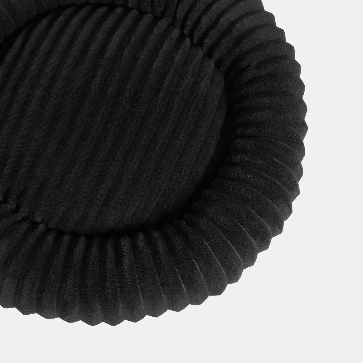 OHS Ribbed Pet Bed Soft Fleece Round Calming Anti Anxiety Cushion for Dog Cat