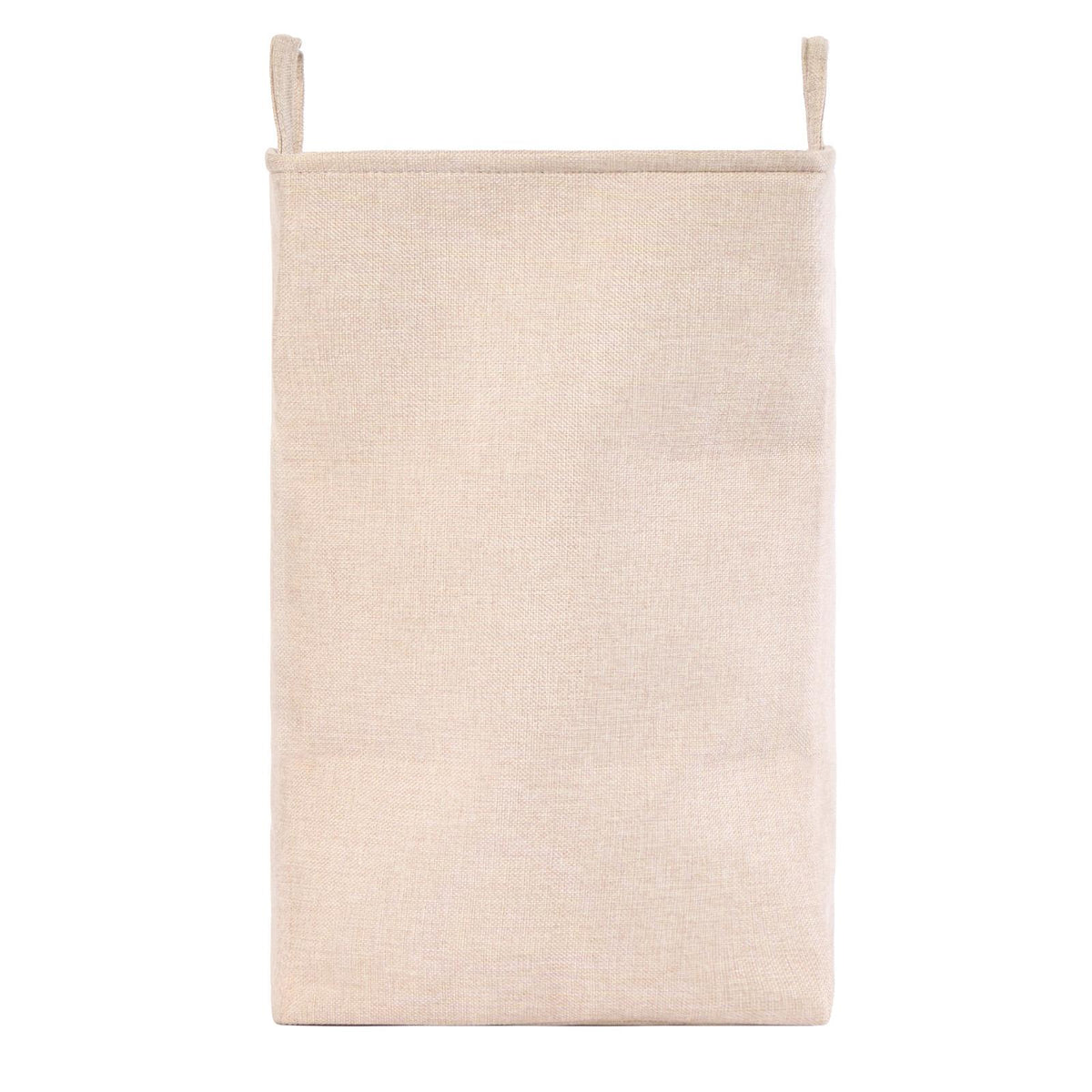 Laundry Basket Bag Foldable Drawstring Clothes Bin Organiser Faux Linen Handles