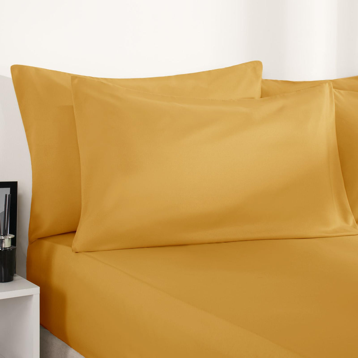 OHS Plain Duvet Cover & Pillowcase Reversible Bedding Set OR Fitted Sheet