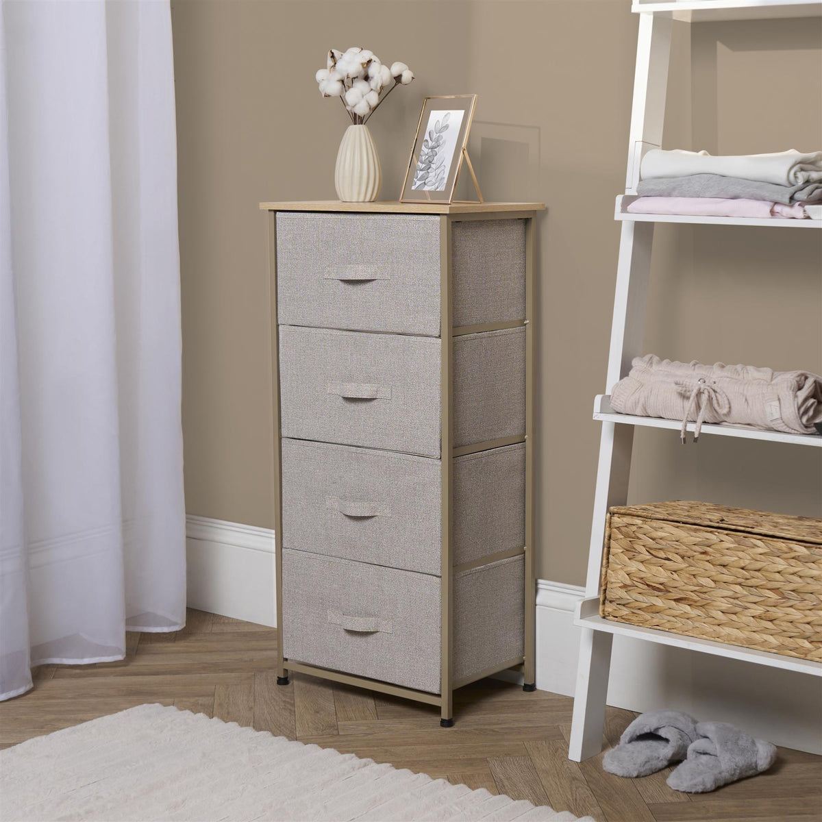 OHS Fabric Cabinet Bedside 2/3/4/5/6 Drawers Storage Unit Clothes Home Organiser