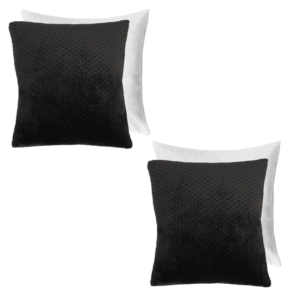 OHS Waffle Fleece Cushion Covers 2/4 Pack Soft Filler Decor