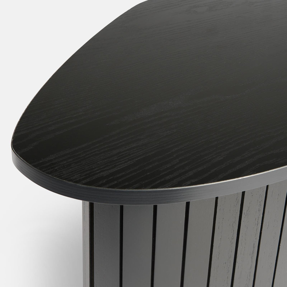 OHS Madison Side Table Ribbed Wood Effect Corner Bedside Coffee Table