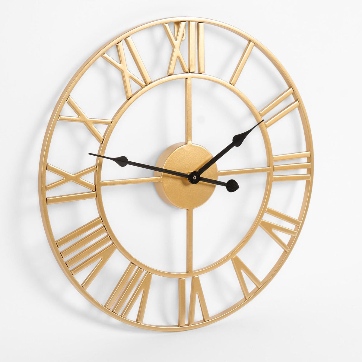 Large Wall Clock Roman Numerals Skeleton Big Open Round Face Living Room Kitchen