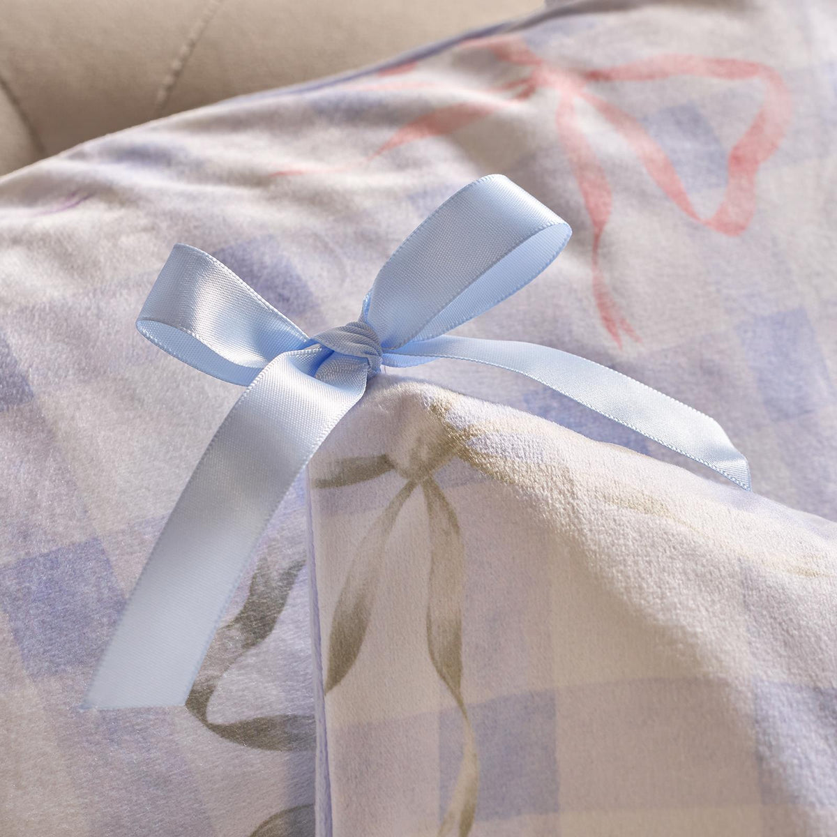 OHS Bows Cushion Covers Matte Velvet Living Room Square Pillowcases Home Decor