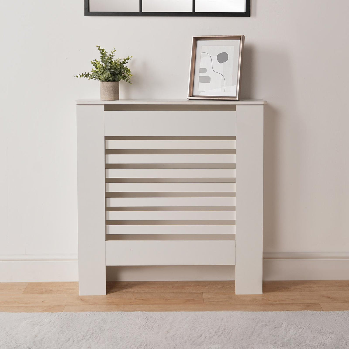 OHS Wood Radiator Cover MDF Side Board S M L Cabinet Shelf Hallway Furniture