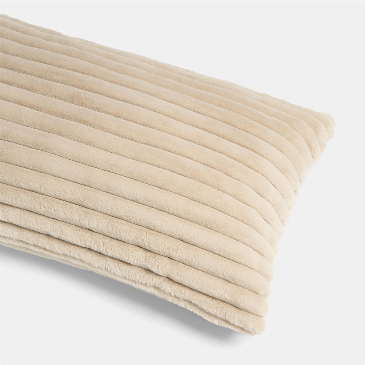 OHS Ribbed Bolster Pillow Faux Fur Long Luxury Soft Maternity Support Cushion