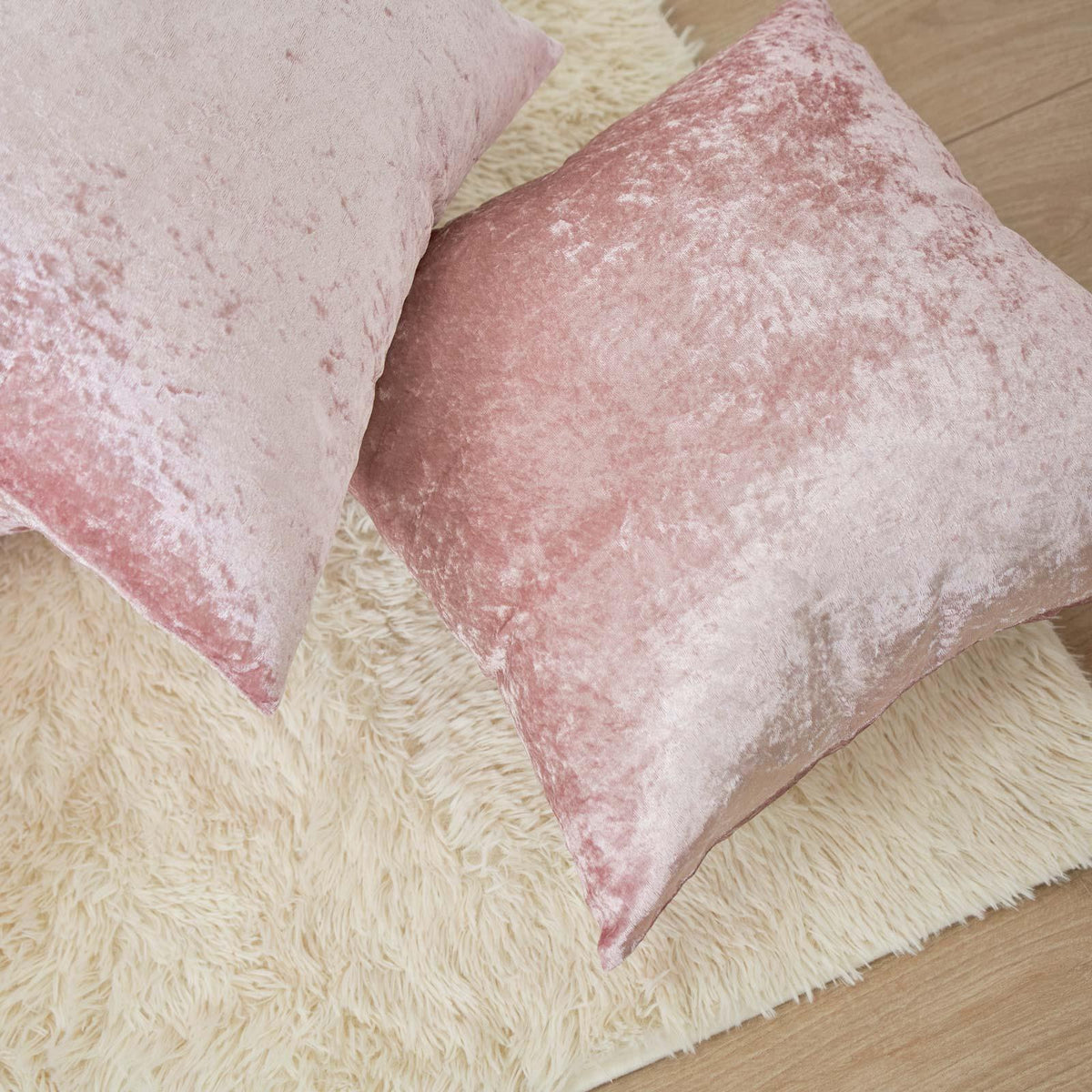 Sienna Crushed Velvet Set of 4 x Cushion Covers Case Plain Sofa Luxury 18" x 18"