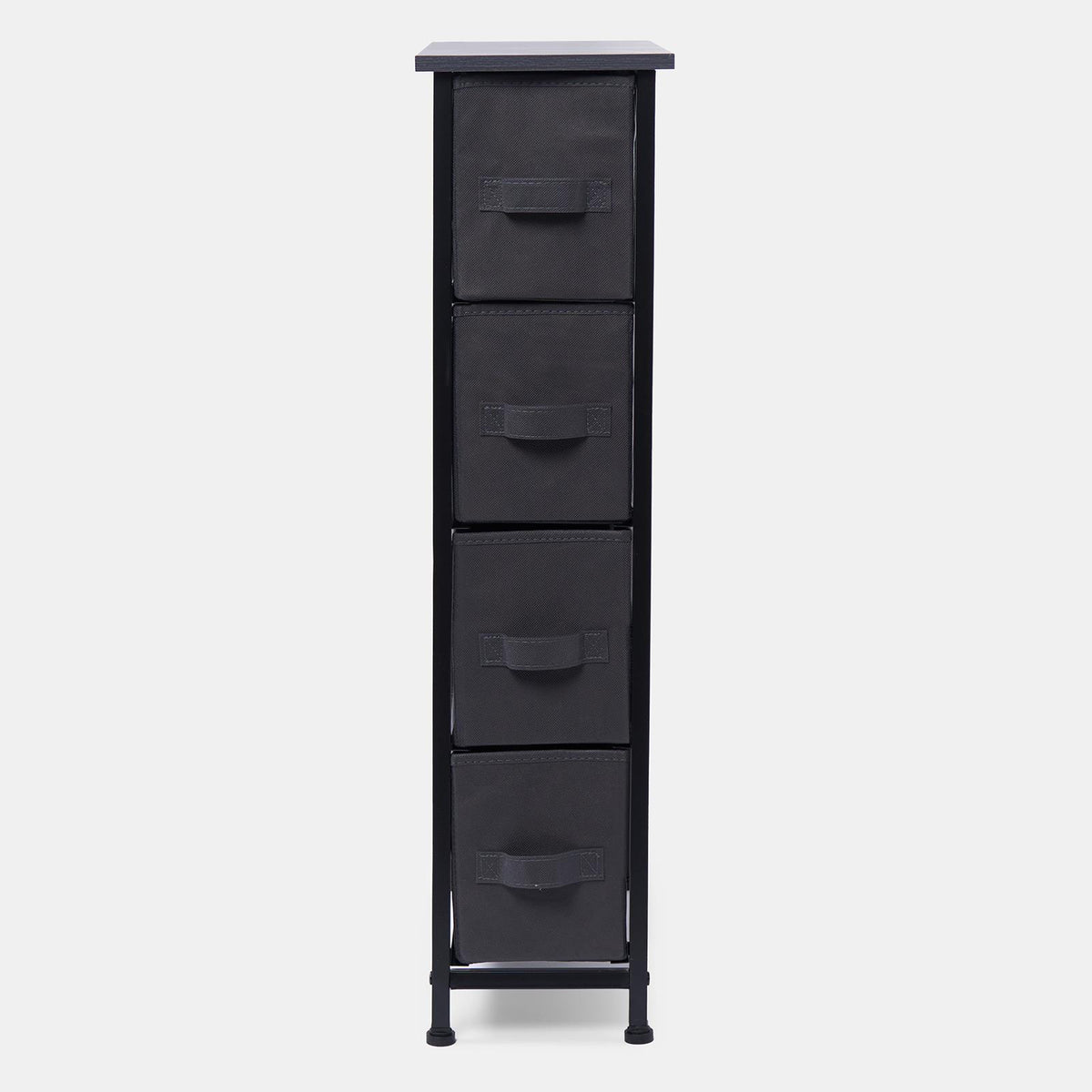 Narrow 4 Drawer Storage Cabinet Bedside Table Unit Clothes Home Fabric Organiser