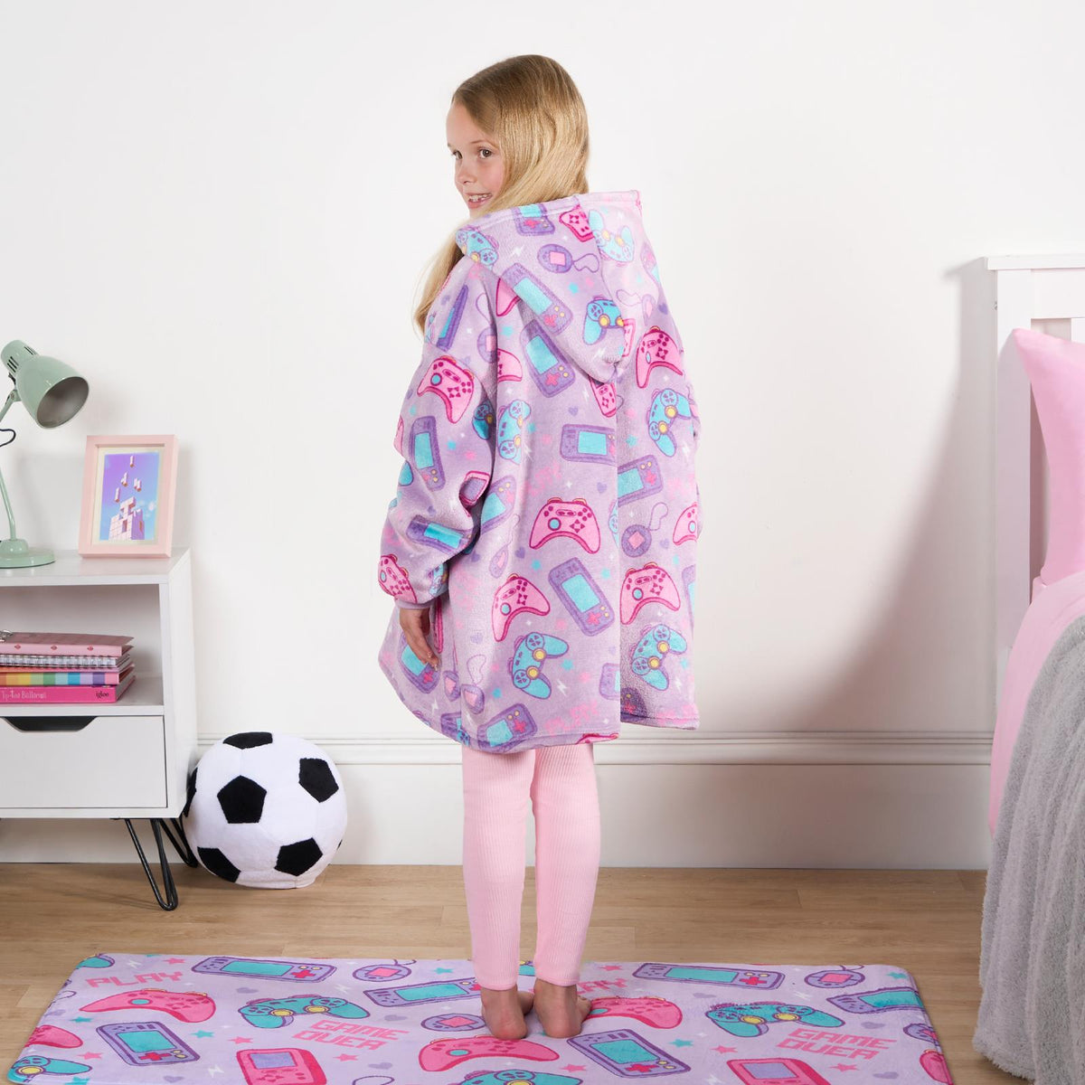 Kids Hoodie Blanket Oversized Sherpa Fleece Jumper Sweatshirt Soft Warm Throw