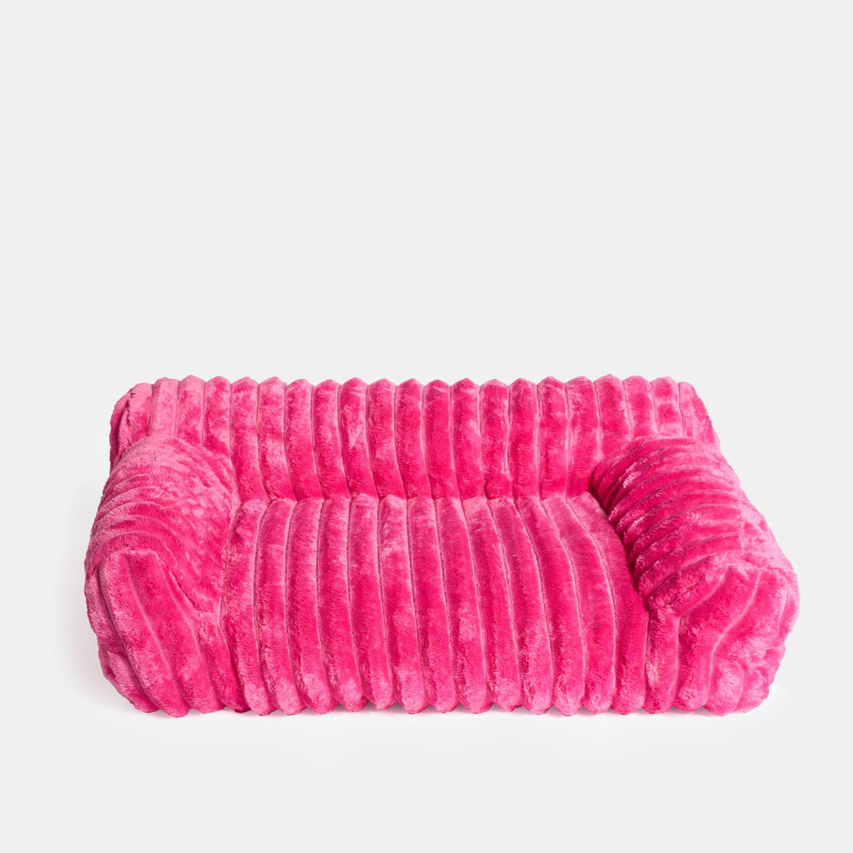 OHS Ribbed Pet Bed Sofa Soft Fleece Dog Cat Washable Anti Anxiety Cushion Mat