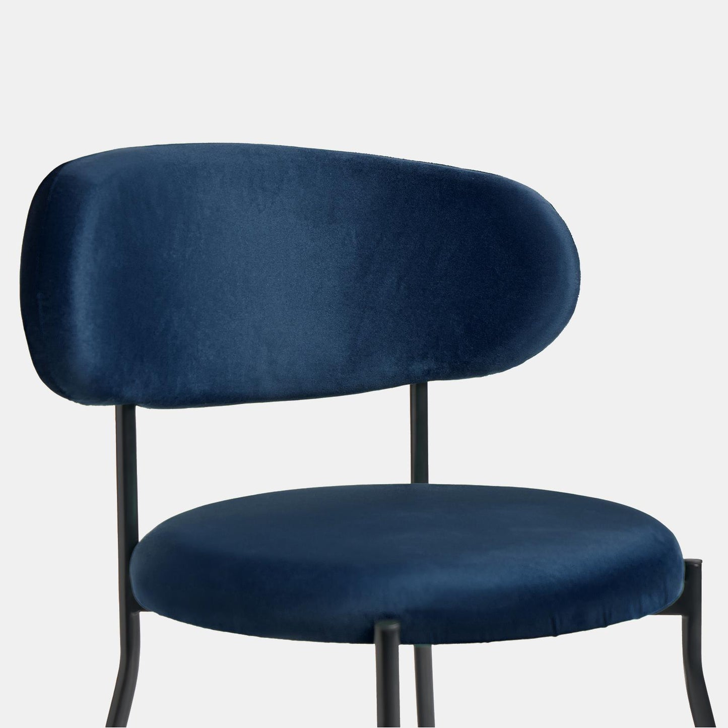 OHS Matte Velvet Dining Chair with Metal Legs Modern Upholstered Kitchen Chair