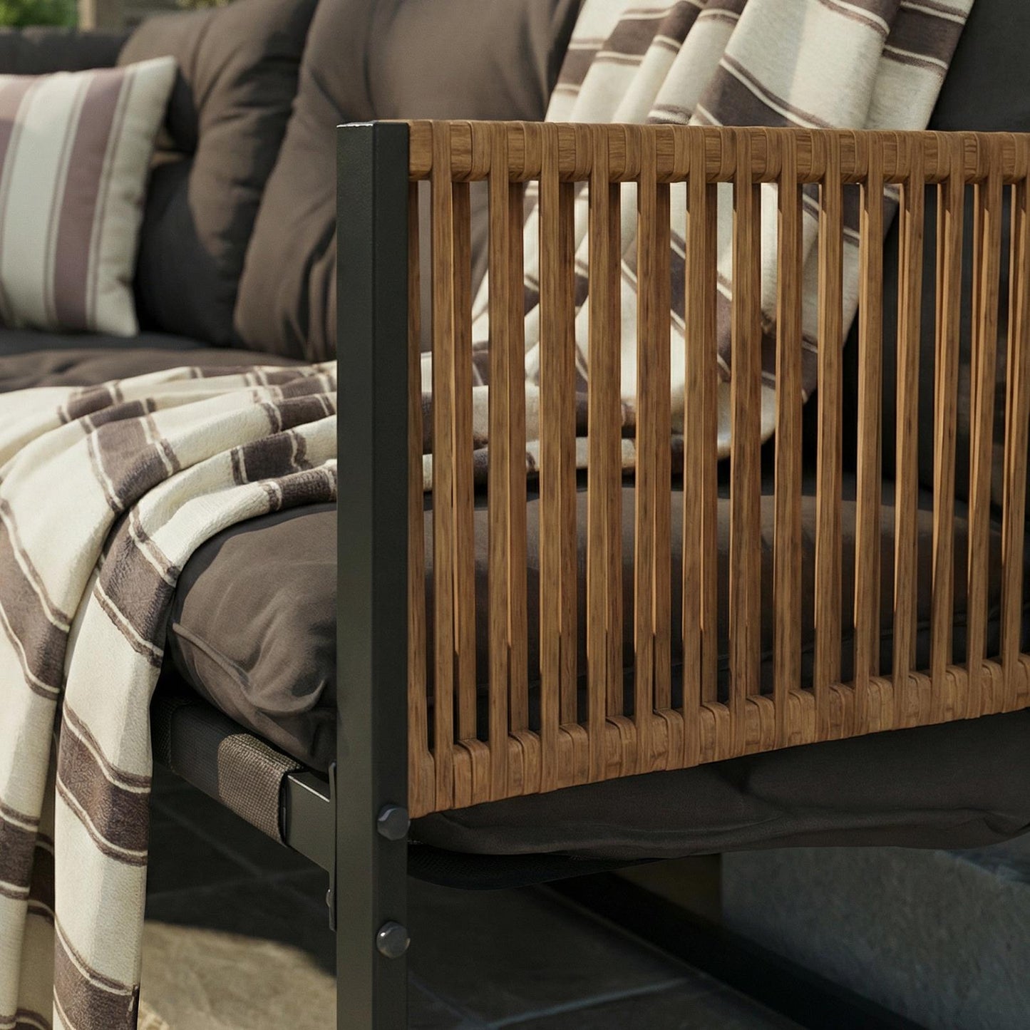 OHS Santorini Corner Sofa Table Set 5 Seater Garden Outdoor Patio Couch