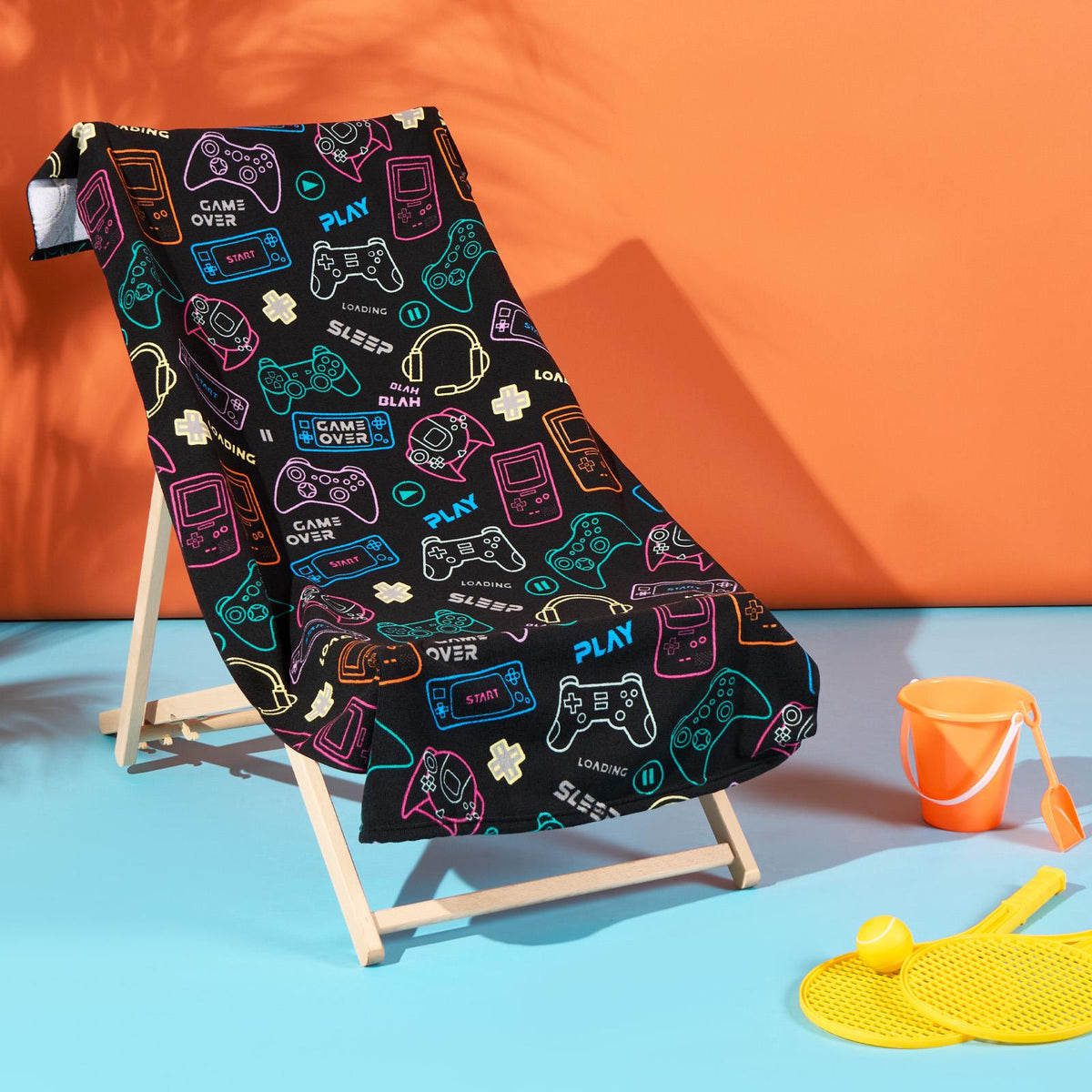 OHS Print Beach Towel Microfibre Quick Dry Bath Holiday Gym Travel Sport