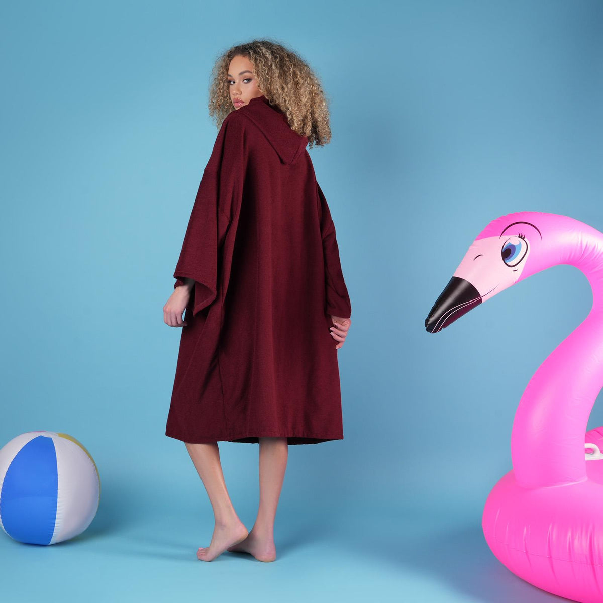 OHS Hooded Towel Poncho Adult Absorbent Dry Beach Swim Bath Changing Robe