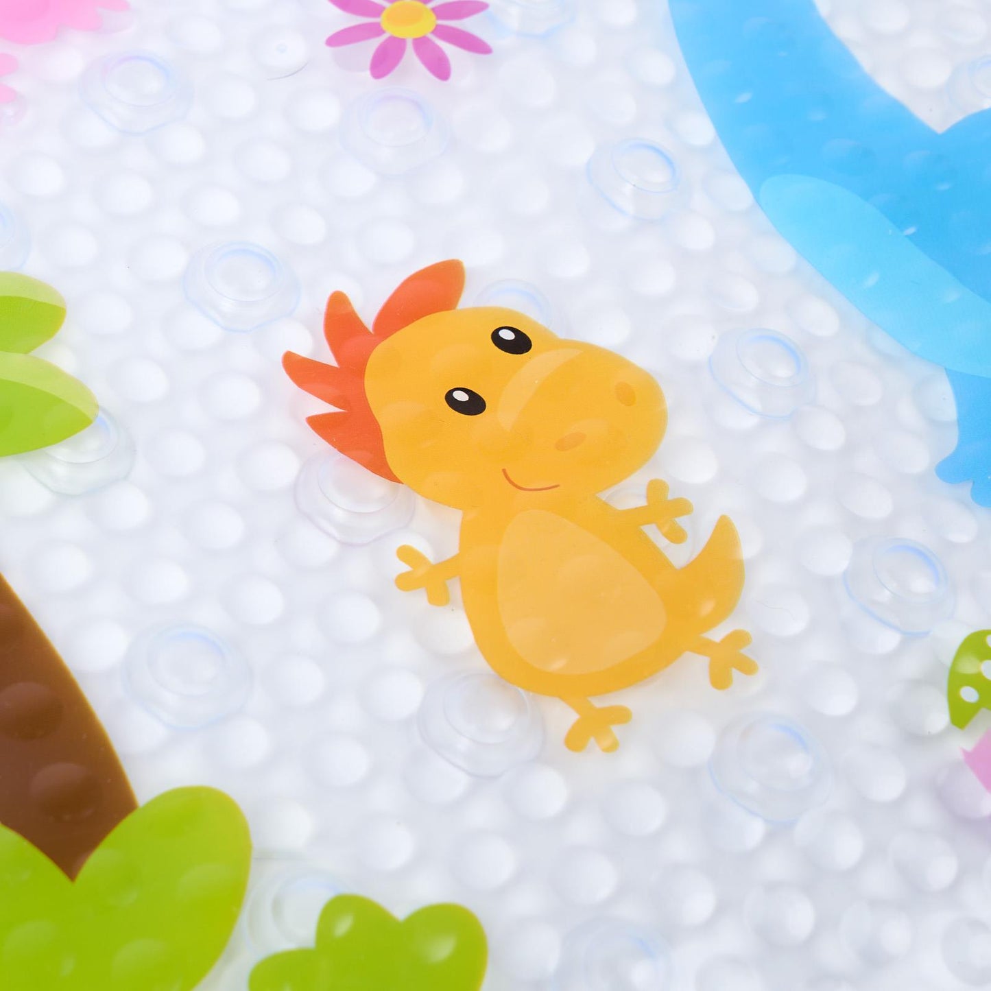 OHS PVC Bath Mat Clear Printed Non Slip Quick Dry Shower Rug Adults Kids