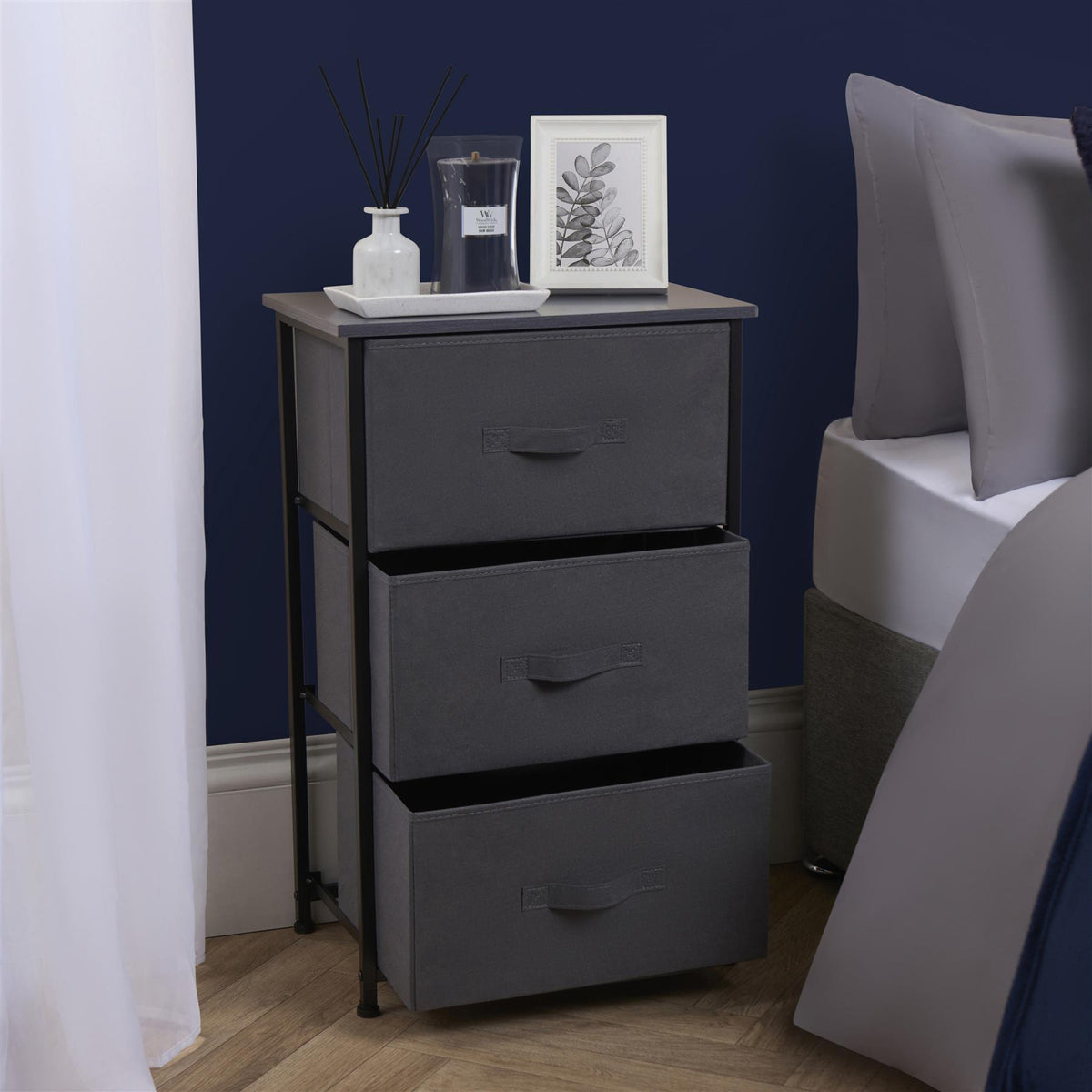 OHS Fabric Cabinet Bedside 2/3/4/5/6 Drawers Storage Unit Clothes Home Organiser
