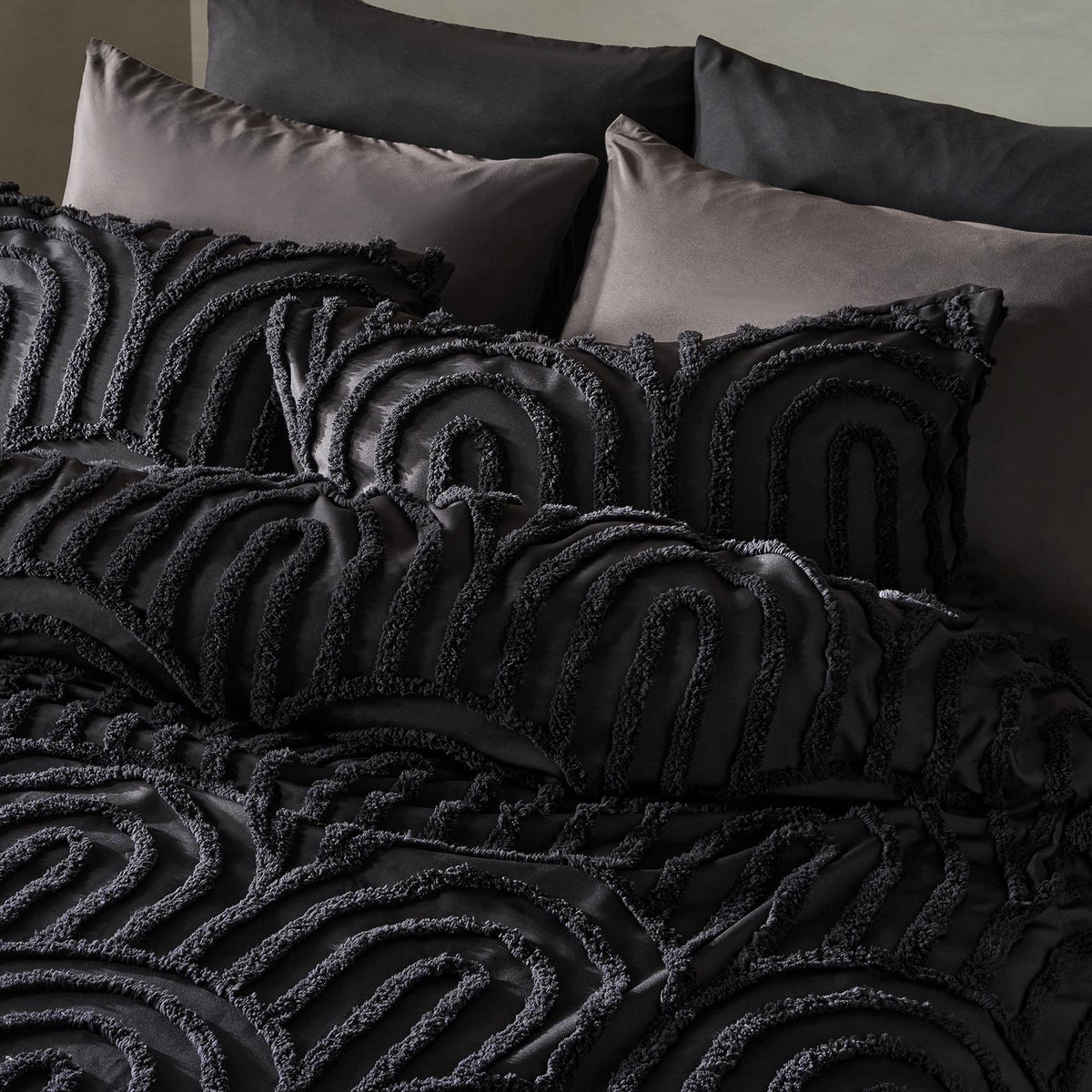 OHS Tufted Arches Bedding Set Duvet Cover with Pillowcase Double King Size