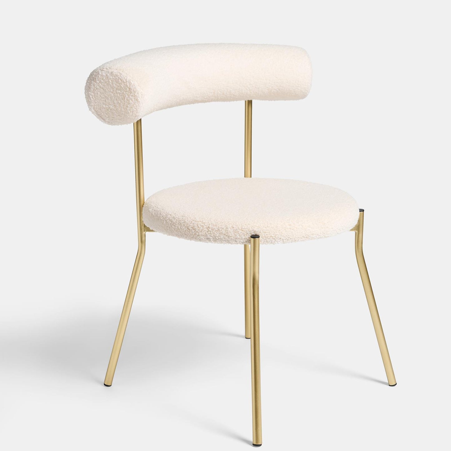 OHS Boucle Dining Chair with Metal Legs Modern Upholstered Kitchen Chair