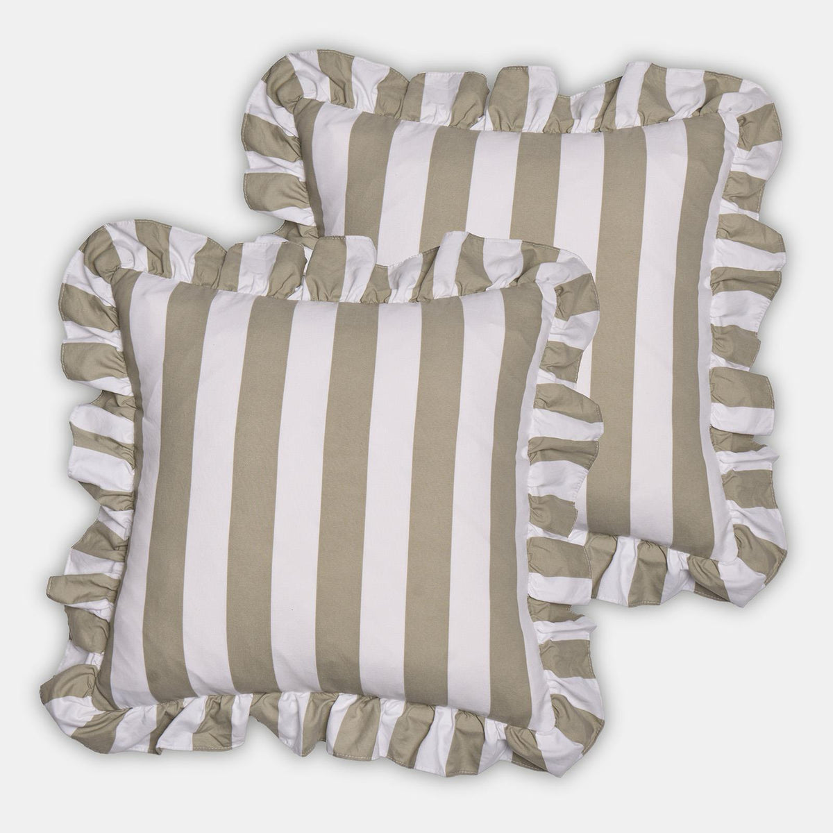 OHS Stripe Frill Cushion Covers Microfibre Square Pillowcases Home Decor