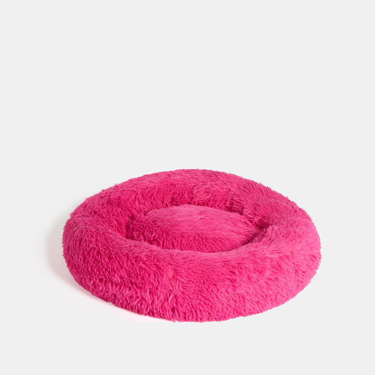 OHS Pet Bed Calming Fluffy Plush Fleece Dog Anti Anxiety Round Donut Washable