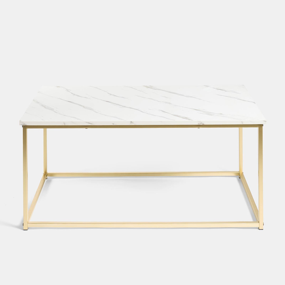 OHS Coffee Table Marble Bedside End Living Room Modern Metal Frame Home Decor
