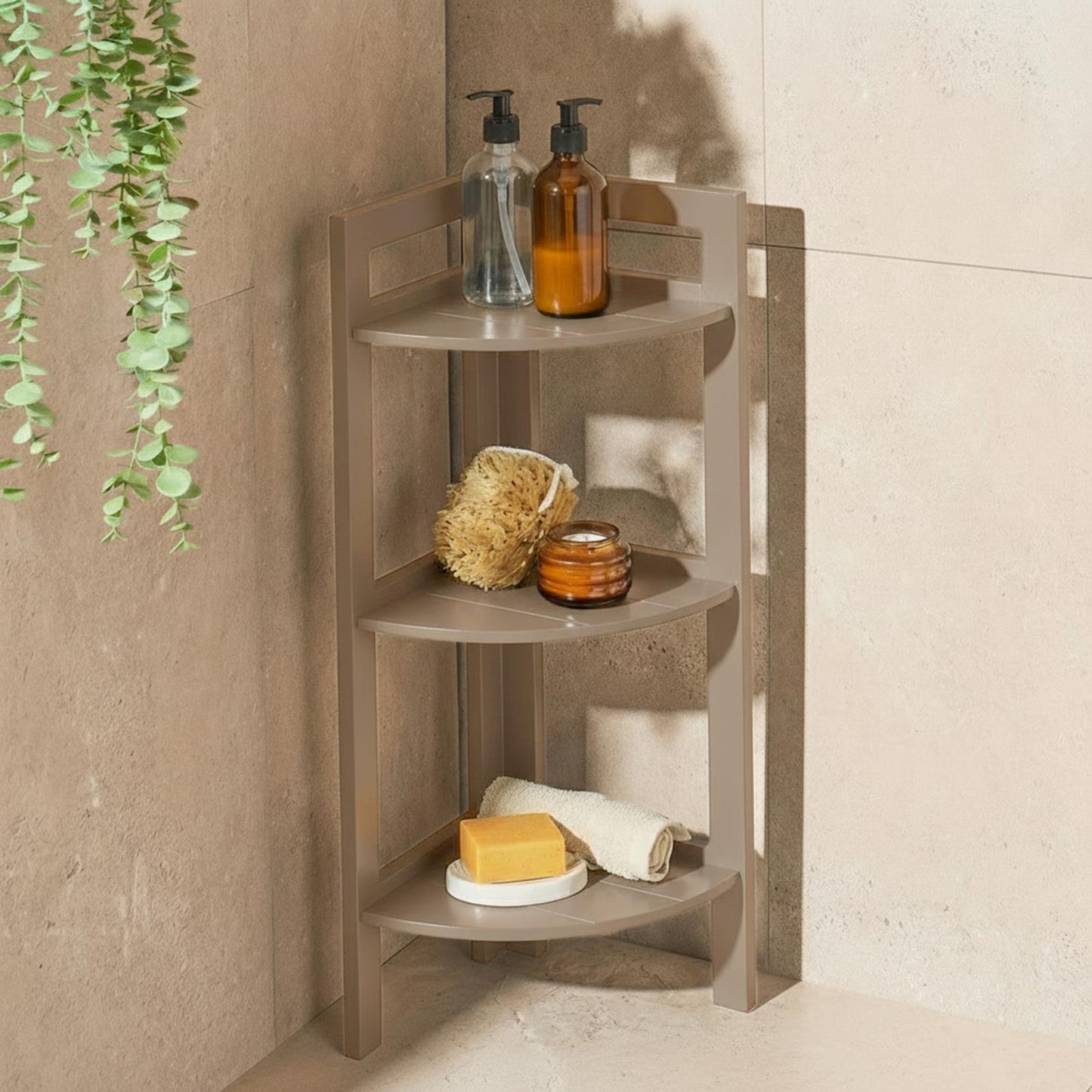 OHS Shelving Unit 3 Tier Storage MDF Home Organiser Display Corner Space Saving