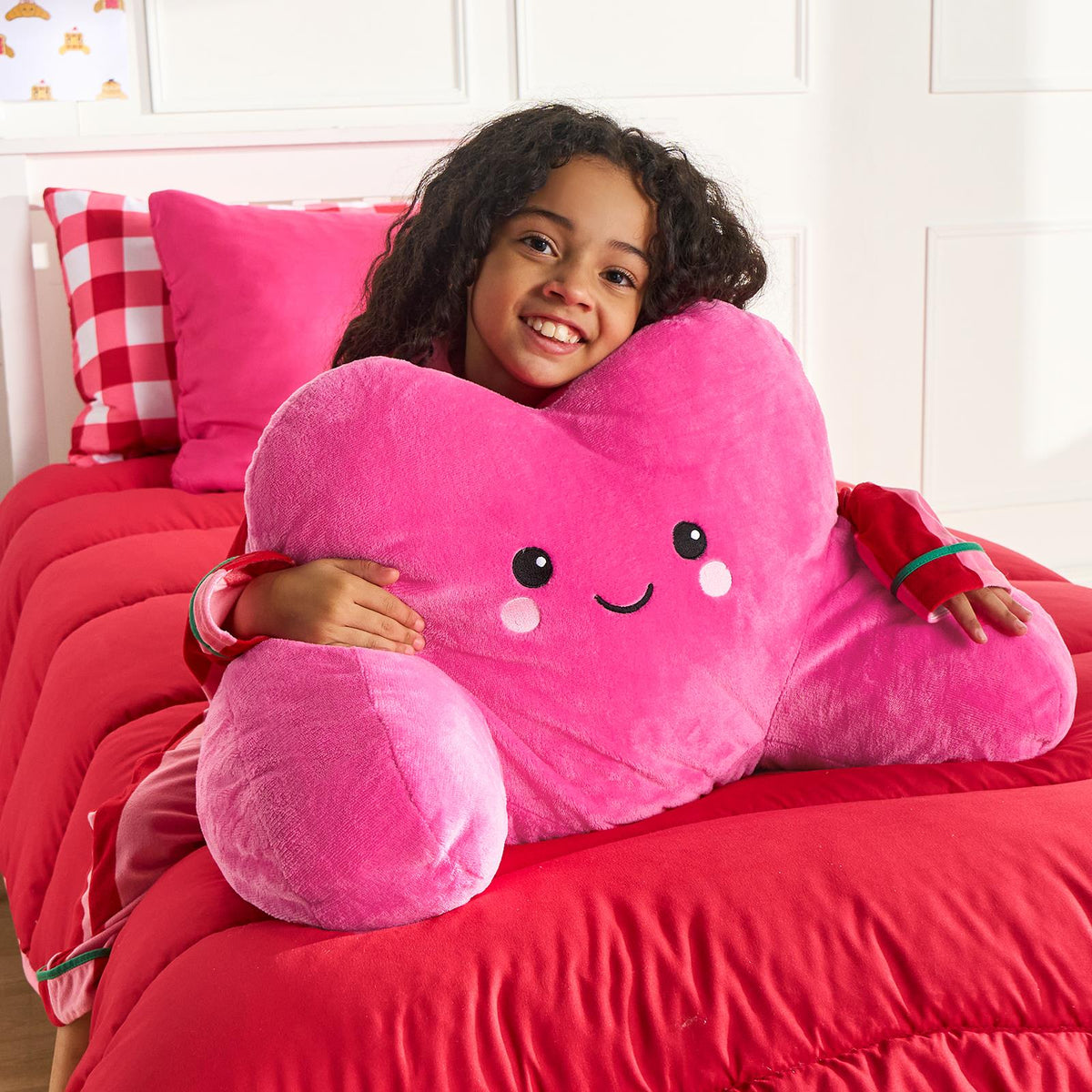 OHS Character Cuddle Cushion Soft Fleece Reading Pillow with Arms Bed Chair