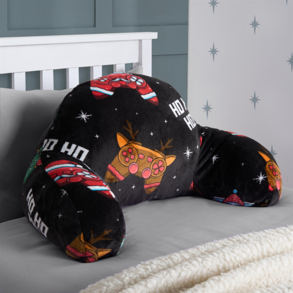 OHS Kids Gaming Cushion Bed Reading Pillow Soft Support with Arms Lumbar Chair