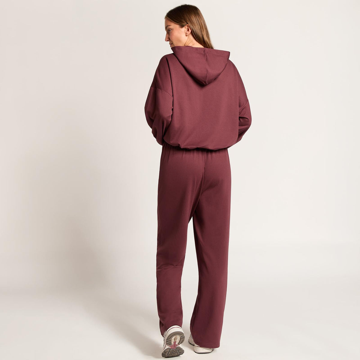 OHS Bubble Hem Co-Ord Set Hoodie Drawstring Relaxed Joggers Tracksuit Loungewear