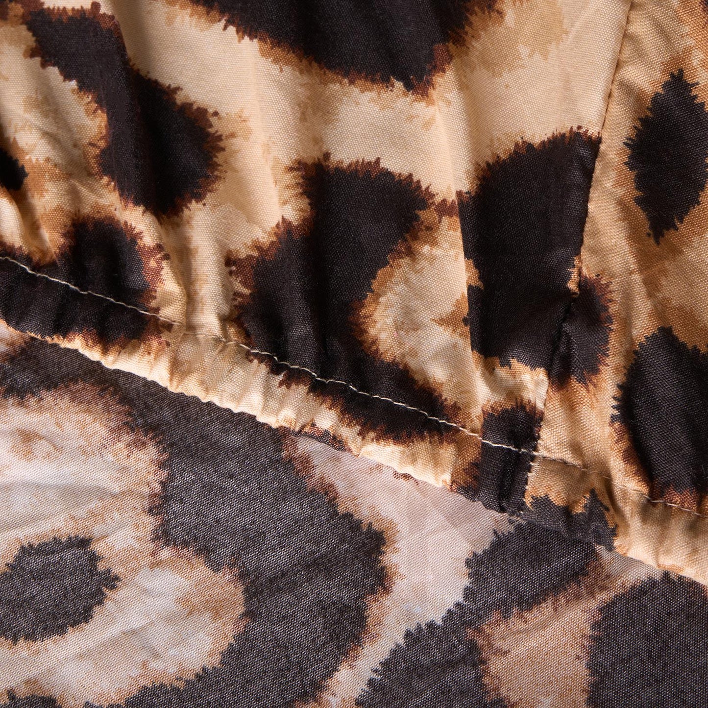 OHS Microfibre Deep Fitted Sheet Leopard Print 25cm Hotel Quality Easy Care