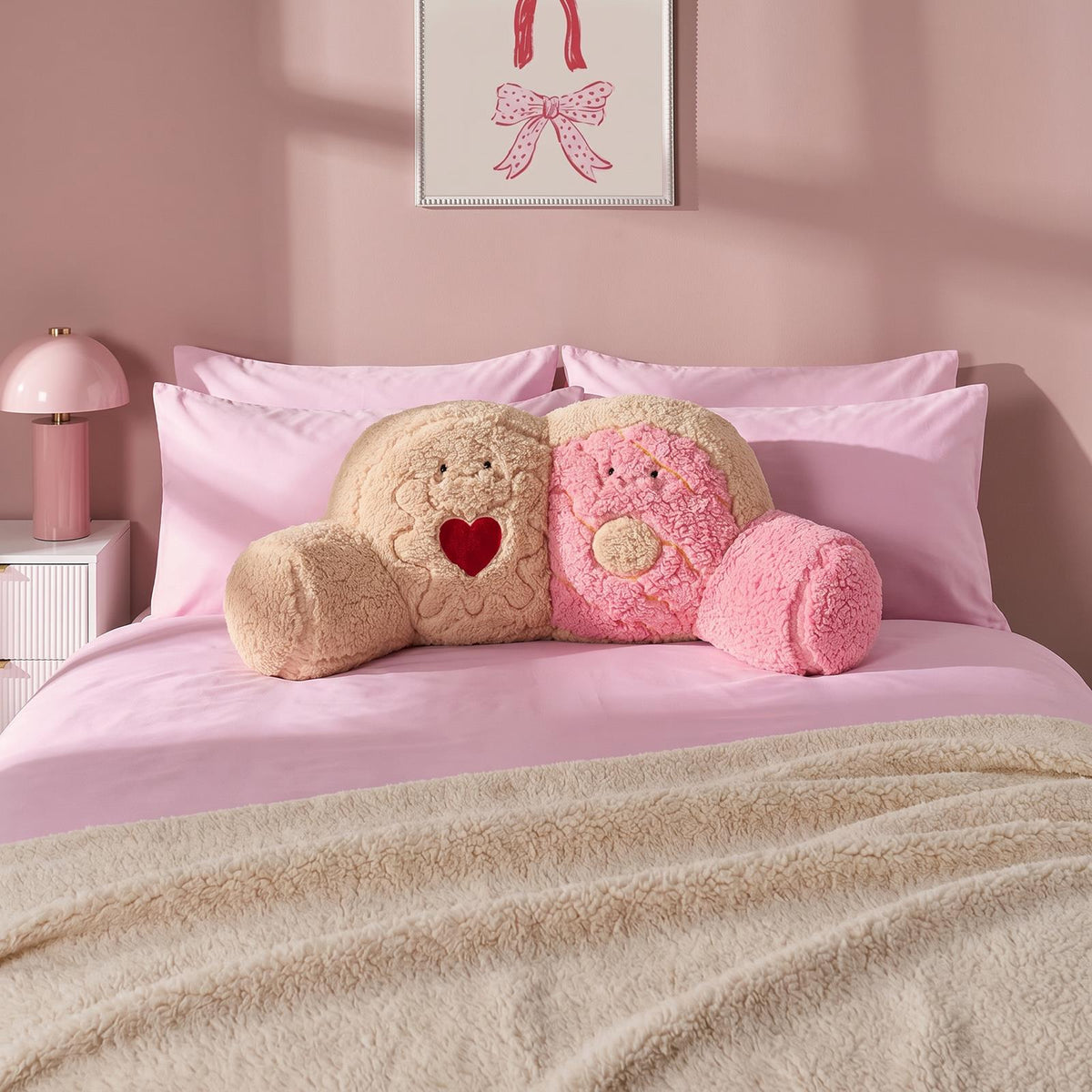 OHS Character Cuddle Cushion Soft Fleece Reading Pillow with Arms Bed Chair