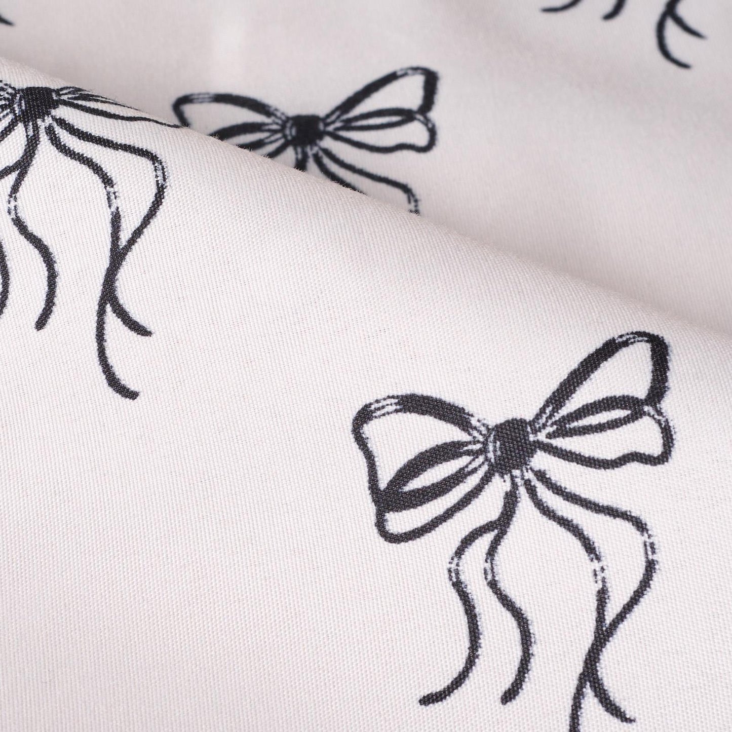 OHS Microfibre Deep Fitted Sheet Bows Print 25cm Hotel Quality Easy Care