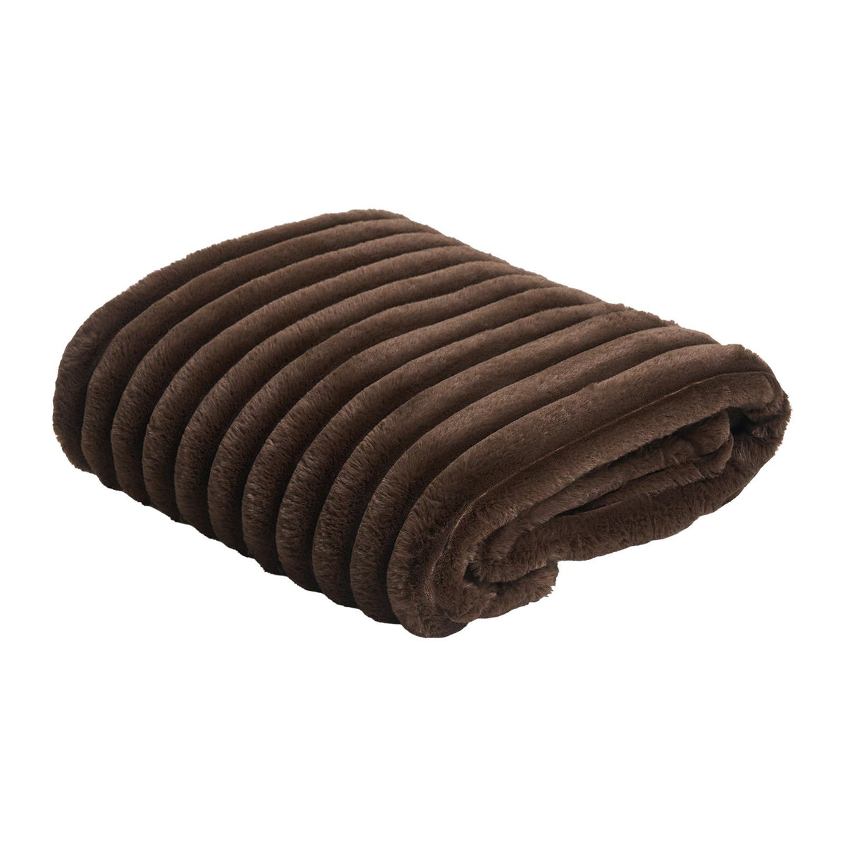 OHS Faux Fur Ribbed Fleece Throw Over Bed Blanket Warm Supersoft