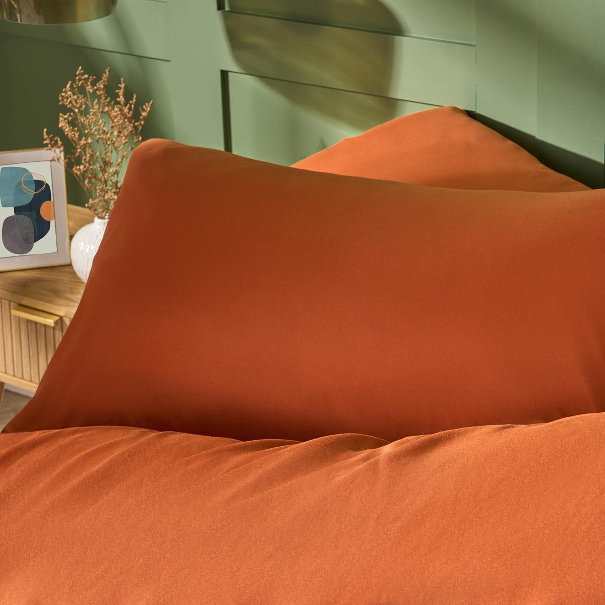 OHS Microfibre Housewife Pillowcases Set 2 Pack Wrinkle Resistant Pillow Covers
