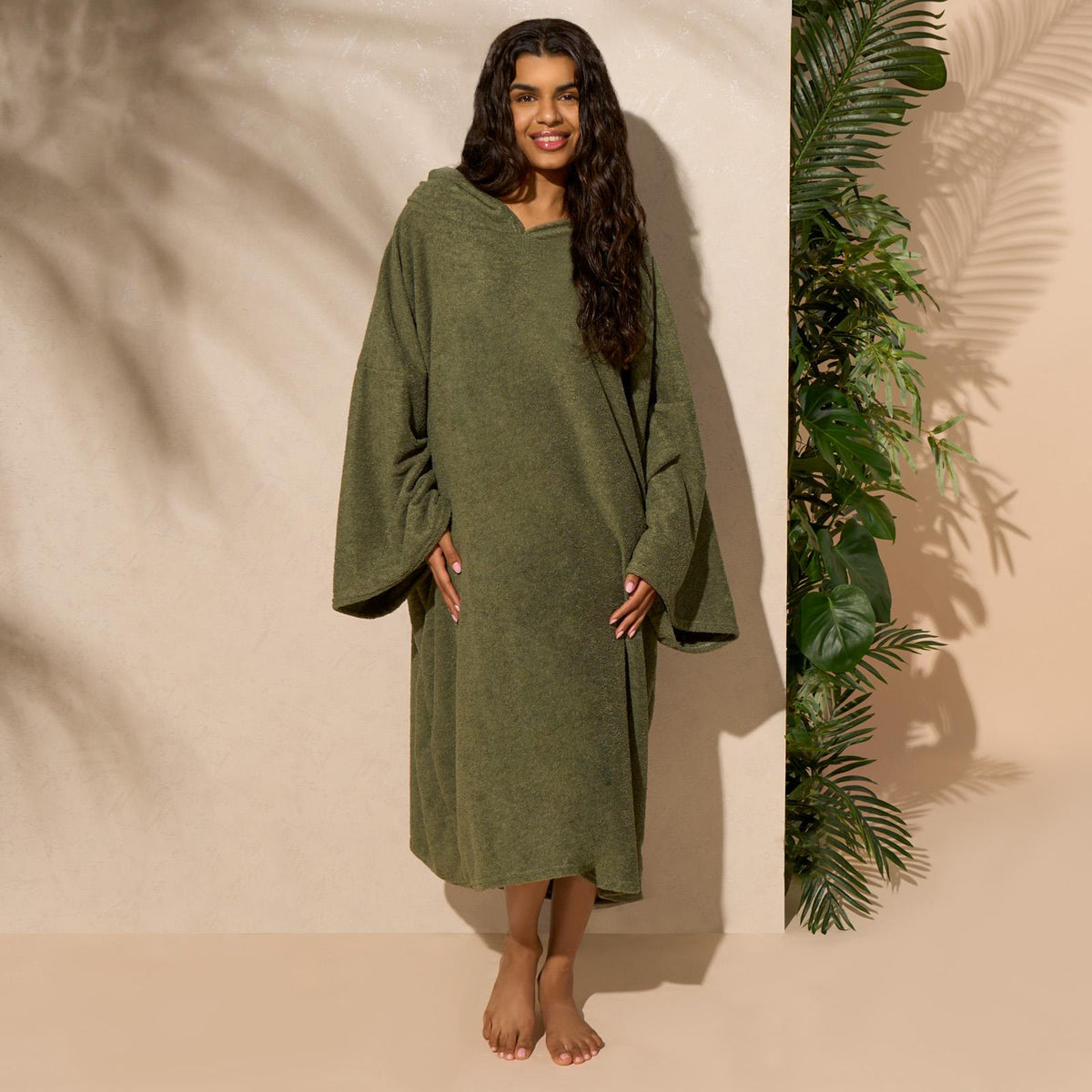 OHS Hooded Towel Poncho Adult Absorbent Dry Beach Swim Bath Changing Robe