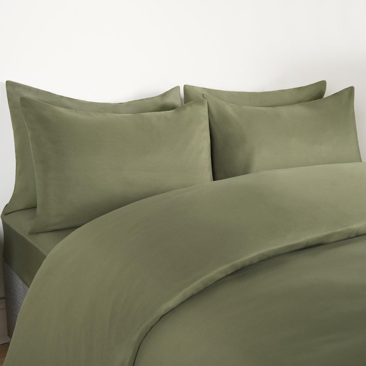 OHS Plain Duvet Cover & Pillowcase Reversible Bedding Set OR Fitted Sheet