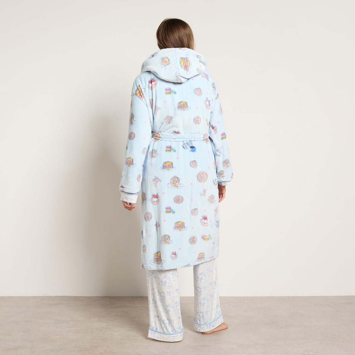 OHS Flannel Dressing Gown Soft Fleece Adults Unisex Thermal Winter Bathrobe