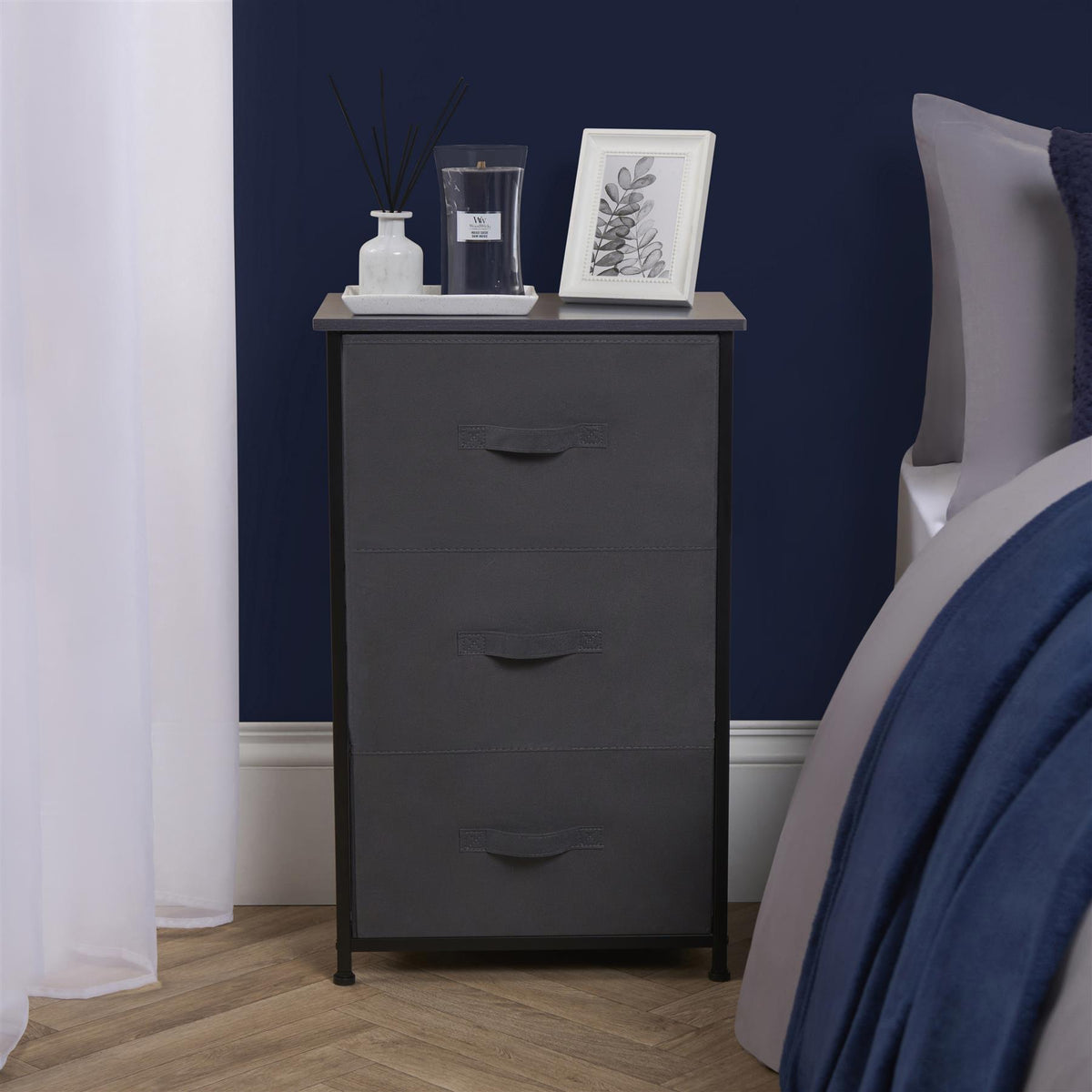 OHS Fabric Cabinet Bedside 2/3/4/5/6 Drawers Storage Unit Clothes Home Organiser