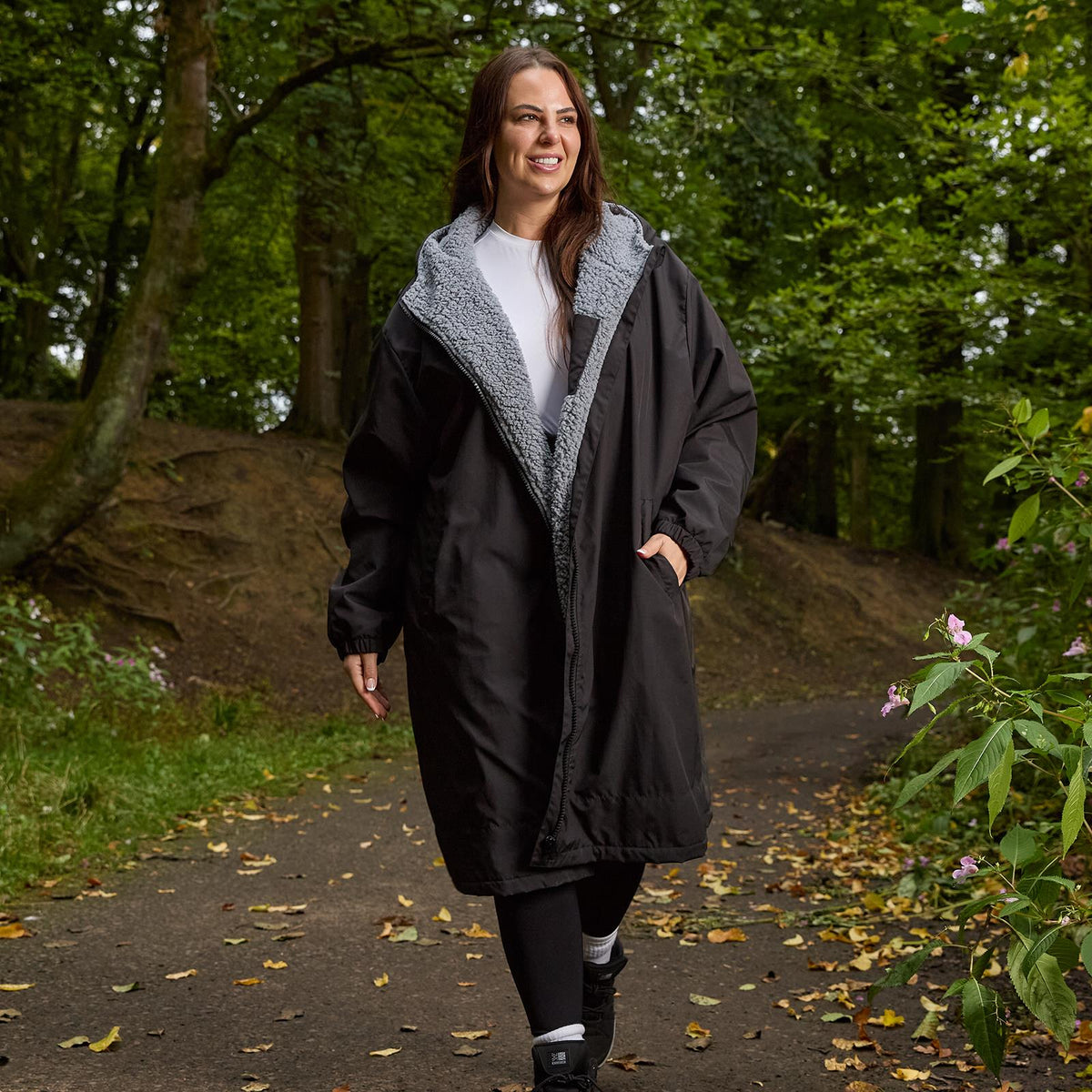 OHS Drying Changing Robe Sherpa Lined Water Resistant Oversize Coat Adults Kids