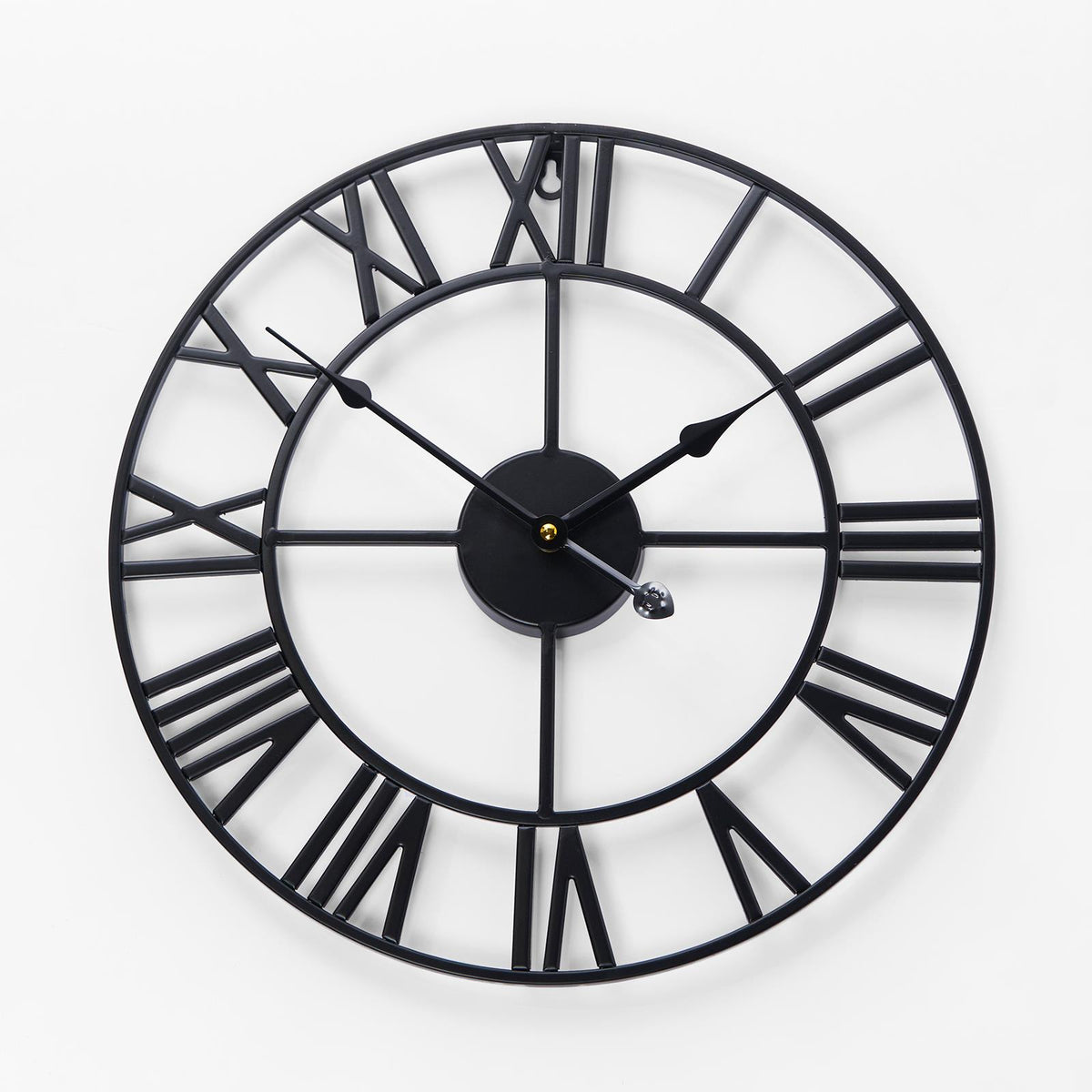 Large Wall Clock Roman Numerals Skeleton Big Open Round Face Living Room Kitchen