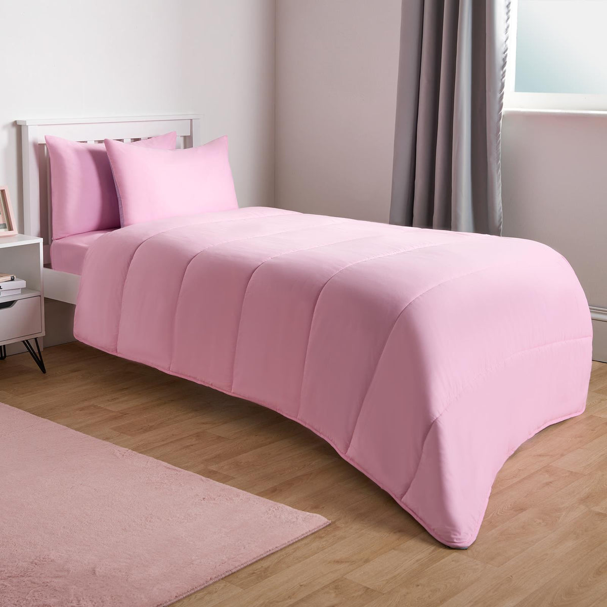 OHS Coverless Duvet & Pillowcase 10.5 Tog Bedding Set Easy Care Reversible